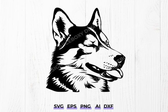 Download Siberian Husky Dog Svg, Winking Dog Dxf - Dog svg Collection