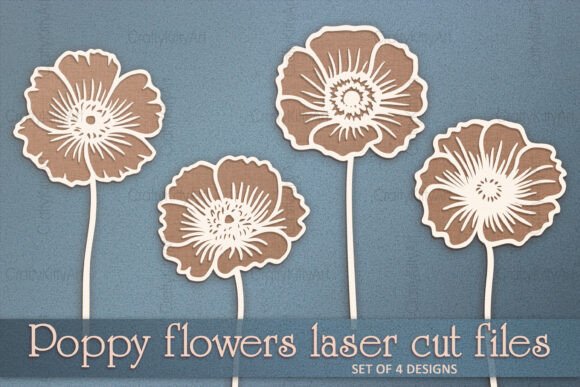 Download 3D Poppy Flowers SVG Paper Laser Cutting - Premium Bundle
