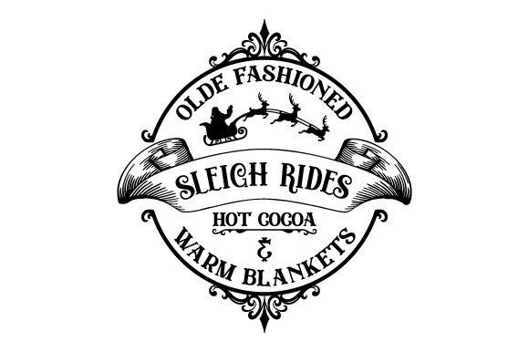 Download Sleigh Rides Christmas Vintage Sign SVG - Vintage sign Collection