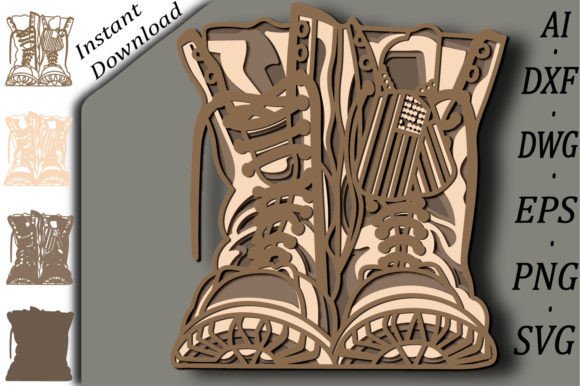 Download Army Boots Multilayer Svg/Paper Cut - Premium Bundle