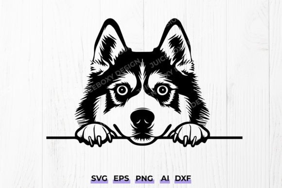 Download Siberian Husky Dog Svg, Peeking Dog Dxf - Dog svg Collection