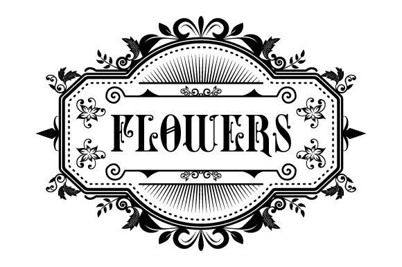Download Flowers Vintage Sign EPS SVG PNG Vector - Vintage sign Collection