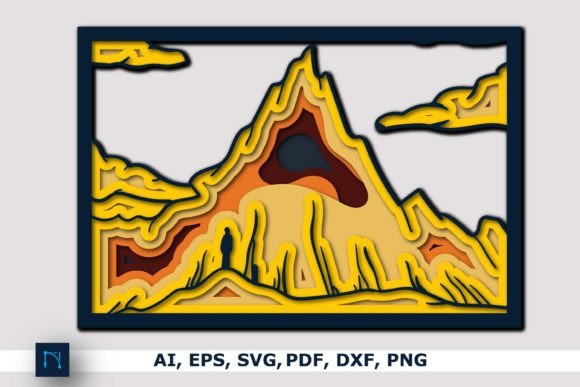 Download 3D Mountain-Cricut SVG-CNC Laser Cut - Premium Resources