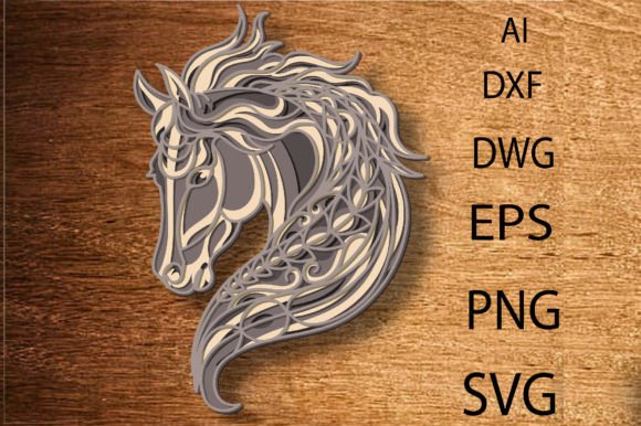 Download Multilayer Horse Laser Cut File 3D Horse - Premium Bundle